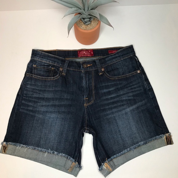 Lucky Brand High-Rise Raw Hem Jean Shorts - 27 - Picture 5 of 17